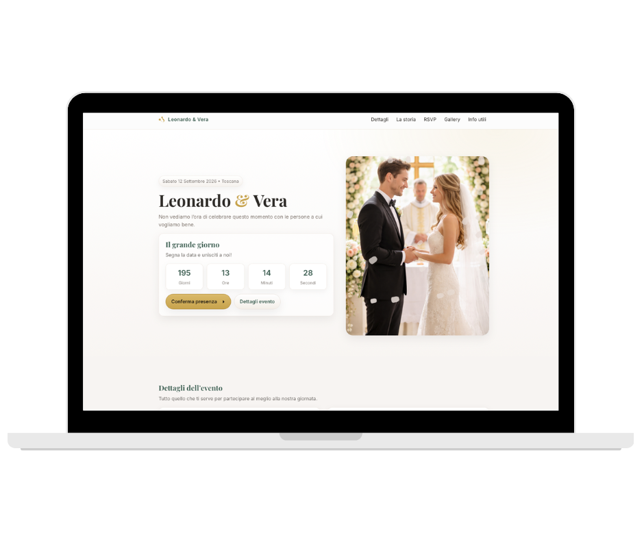 Template matrimonio elegante