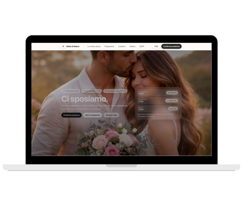 Template matrimonio elegante