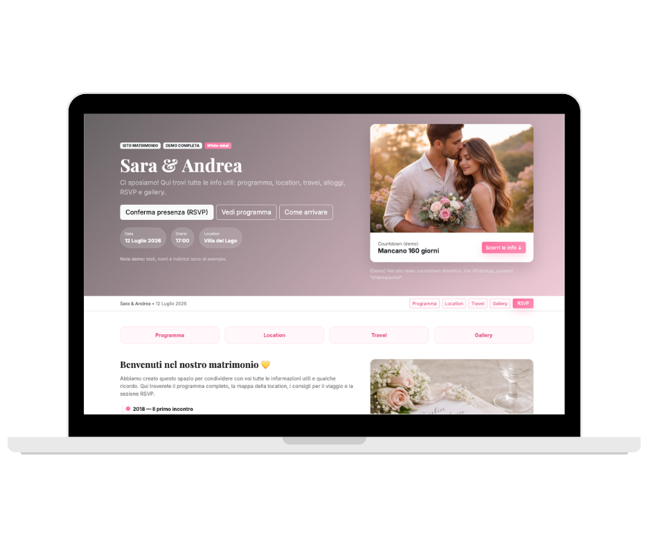 Template matrimonio elegante