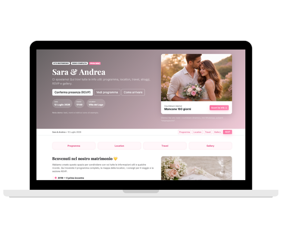 Template matrimonio elegante